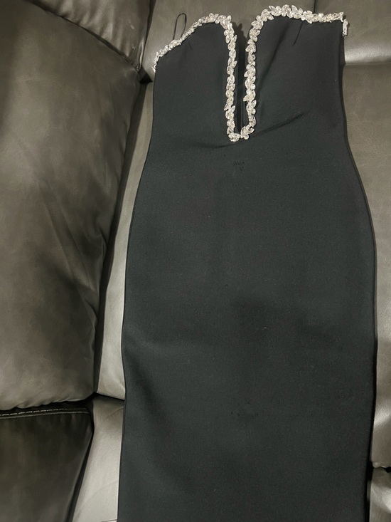 Fashion Nova Dresses & Skirts - Strapless Black Maxi Dress with Crystal Trim Size: S Price: $75
